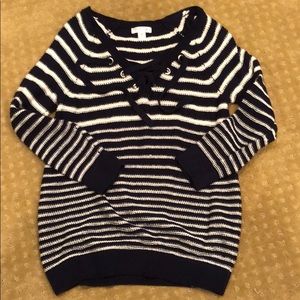 Striped long sleeve motherhood maternity sweater